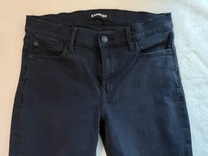 Express Women’s Black Mid Rise Stretch Jegging Jeans 5-Pocket Button Logo thumbnail 1