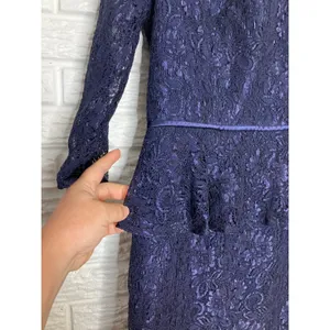 Adrianna Papell navy blue lace peplum sheath dress women's size 10 black‎ tie thumbnail 5