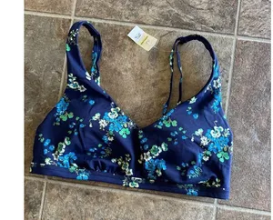 Offline By Aerie Goals Plunge Sports Bra Royal Navy Size Medium thumbnail 7