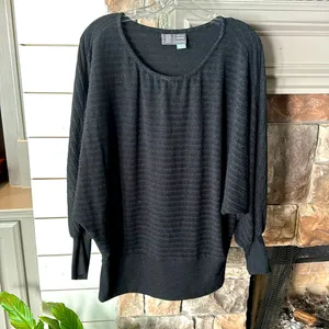 Anthropologie‎ 3/4" Sleeve Scoop Neck Striped Sweater, small thumbnail 3