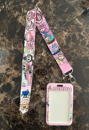 Labubu ID card badge holder lanyard thumbnail 2