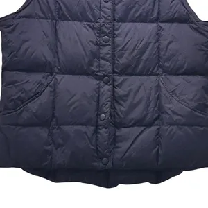 Lands End Down Puffer Quilted Vest Navy‎ Blue Medium thumbnail 5