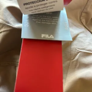 NWT FILA Wild Card High Neck Racerback Tank TOP IN 254 STUCCO / BLACK thumbnail 6