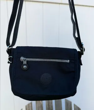 Kipling‎ Live Light Sabian Black Mini Messenger Crossbody Flap Bag W thumbnail 1