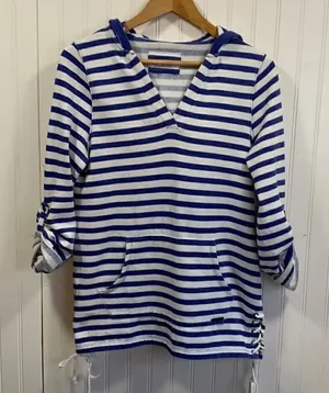 Marc New York performance striped hooded sweatshirt thumbnail 1