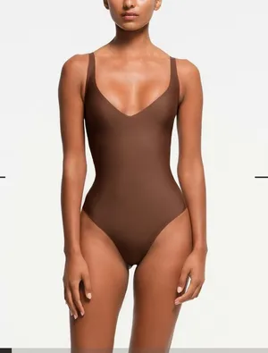 skims plunge bodysuit thong  thumbnail 1