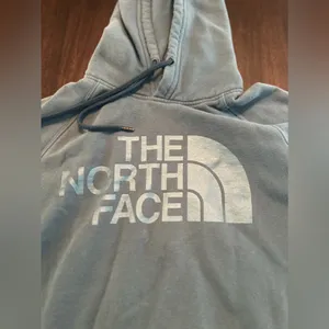The North Face Sweatshirt Hoodie Women's S Long Sleeve Graphic Logo Pocket Blue thumbnail 3