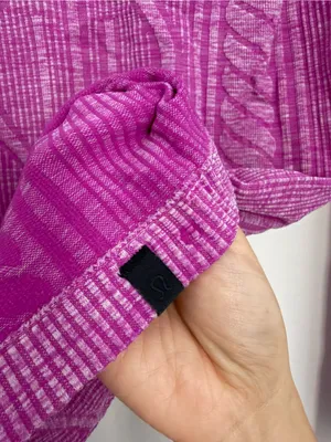 Lululemon Restless Pullover Purple Size 8 Cable Knit thumbnail 3