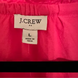 NWT J Crew Sz Large Women's Hot Pink (not red) Ruffle Sleeve Top thumbnail 2
