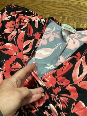 Michelle Mae resortwear Black Maxi Dress with Coral Floral Pattern size XL thumbnail 5