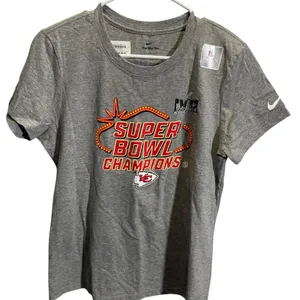 Kansas City Chiefs Super Bowl Champions Nike‎ T-Shirt Size L Grey Womens thumbnail 1