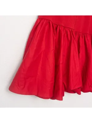 NWT o.p.t Helene Mini Dress XS Red Sleeveless Combination Puff Flared Bubble thumbnail 9