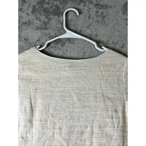 Theory Panel Shift Dress Sharkskin Crunch Linen Blend Short Sleeve Shift Dress S thumbnail 4