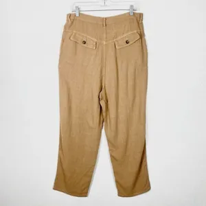 Free People Faded Love Tan Linen Blend Trouser Pants thumbnail 4