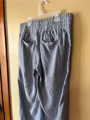 Athleta Cabo Linen Wide Leg Pants - Dusty Blue thumbnail 7
