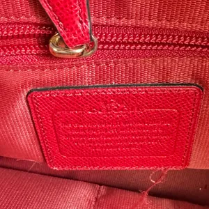 Coach Red Leather Tote Bag Large‎ Carryall Purse Gold Hardware thumbnail 5