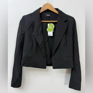 NWT Cider Women's Cropped Black blazer / Jacket Sz XS thumbnail 3