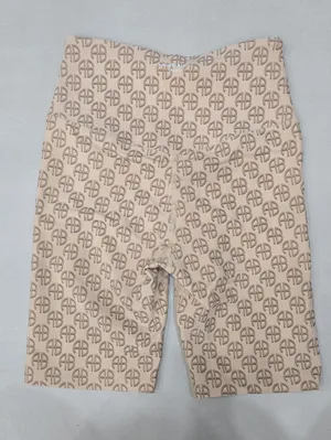 New Anine Bing Blake Biker Short Camel Monogram Print - Neutral Size XS thumbnail 6