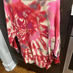 Natural Life Taylor Sweater Womens medium Over sized Floral Tie Dye Boho Hippie thumbnail 3