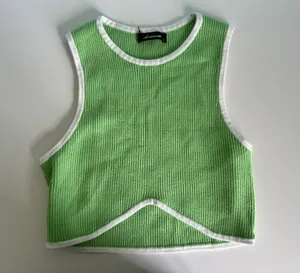Rib Crop Tank Top Green Size L thumbnail 3