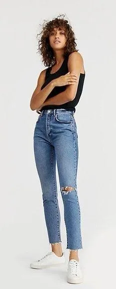 Free People We the Free Stella Raw-Hem Skinny Jeans thumbnail 1