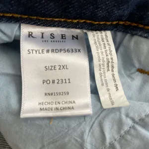 RISEN Jeans High Rise Wide Leg Button Fly Dark Wash Denim Size 2X 18 / 20 NWT thumbnail 15