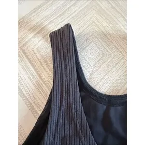 Lululemon Ribbed Softstreme Cropped Tank Gray Black Size 0 V-Neck Peach Fuzz thumbnail 3