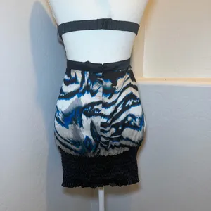 Bebe‎ 100% Silk Halter Mini Dress XS Turquoise Spotlight Y2K thumbnail 2