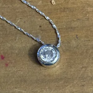 Avon silver tone bezel CZ necklace and earrings set thumbnail 3