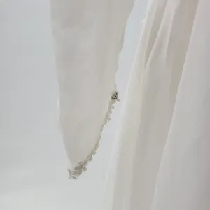 Vintage Wedding Dress White Floral Applique Boho Bridal Gown Union Made thumbnail 16