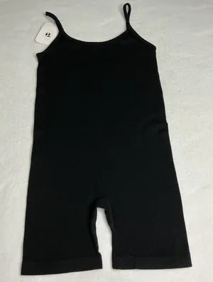 Elodie Black Ribbed Knit Tank Top‎ Bodysuit Romper Women XS/S thumbnail 1