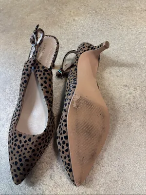 Isaac Mizrahi Leopard Print Pointed Toe Slingback Flats - Brown/Black thumbnail 2