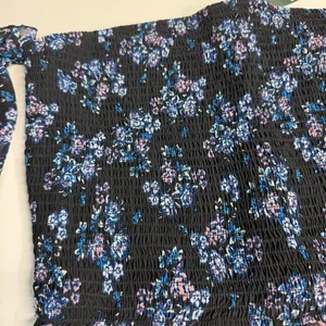 NWT coquette black floral off shoulder top dark romantic ruffle sleeves junior L thumbnail 5