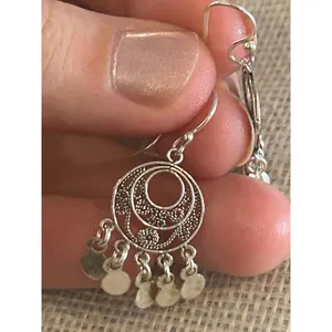 A266 1 1/4 inch 925 sterling silver earrings thumbnail 10