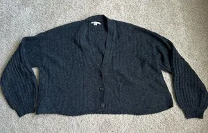 American Eagle Outfitters Gray Cardigan Sweater thumbnail 1