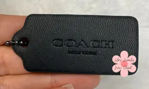 2" COACH Black Fob Bag Charm Hang tag Hangtag thumbnail 1