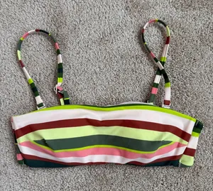 Aerie Multi Color Striped Bandeau Bikini Top. Size Small thumbnail 1