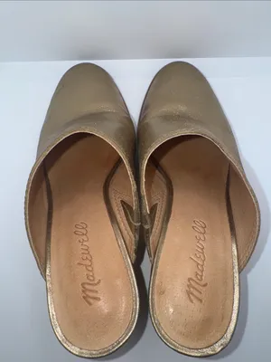 MADEWELL Harper Mules Metallic Gold Leather Women’s 5 thumbnail 8