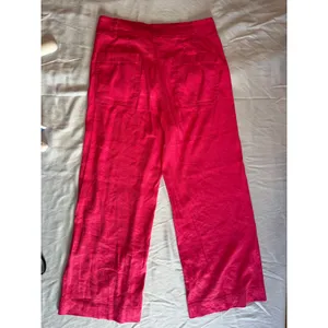 Hot Pink Linen Blend Wide Leg Maeve The Collette Pants Culottes Size 29 thumbnail 5