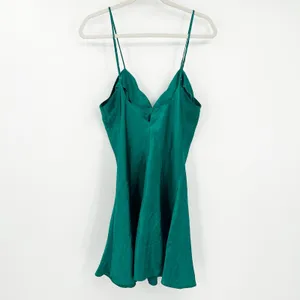 Fredericks of Hollywood Womens Emerald Green Satin Y2K Boudoir Glam Slip Dress L thumbnail 6