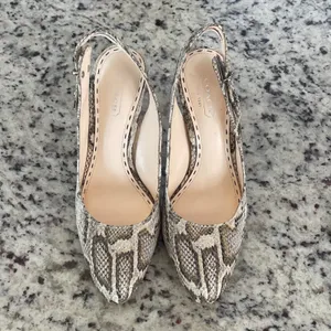 Coach Slingback Pumps Womens 6.5B Snakeskin Embossed Leather Pointed Toe Heels thumbnail 5