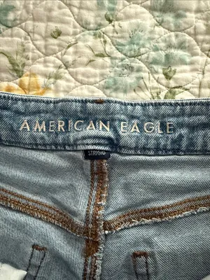 American Eagle Outfitters Light Blue Distressed Denim Jean Shorts thumbnail 4