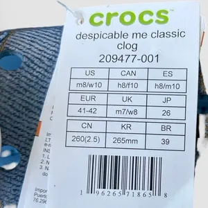 Crocs Despicable Me Minions Classic Clog Blue Yellow M8/W10 Novelty NWT thumbnail 7