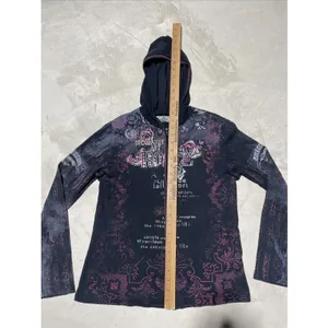 Women's Y2K Vanilla Sugar Grunge Style Full Zip Black Hoodie Size M Goth Emo thumbnail 4