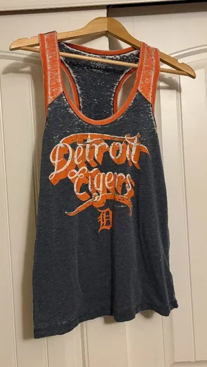 Detroit Tigers Burnout Tank Top Medium Genuine Merchandise X 5th & Ocean Gray thumbnail 1