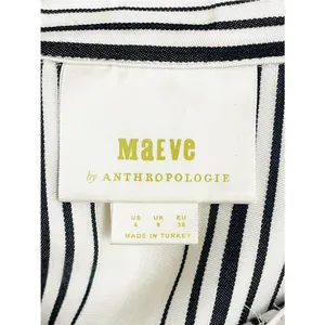 Maeve Anthropologie Esther Striped Sleeveless Shirt Dress Cream & Black Size 4 thumbnail 9