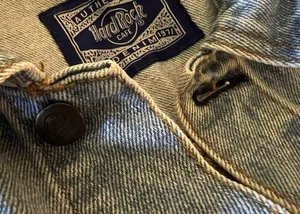Hard Rock Cafe BALTIMORE Vintage 90s Denim Jean Jacket Save The Planet Medium thumbnail 5
