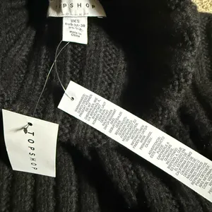 NEW Topshop Black Ribbed Turtleneck Sweater Black Cropped thumbnail 6