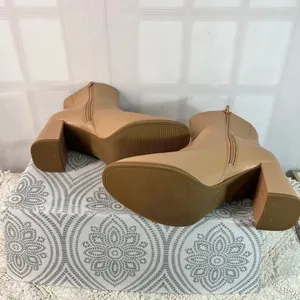 A New Day Tan Almond Toe Side Zip Block Heel Janelle Ankle Dress Bootie Size 11 thumbnail 6