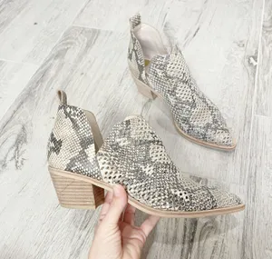 Sher Perforated Snakeskin Booties thumbnail 4